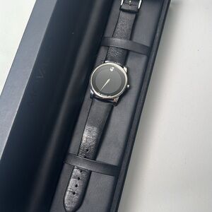 Movado Elegant Black Museum Classic Watch Unisex